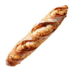 Freshly baked baguette, light golden crust