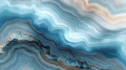 Fototapeta premium Abstract Marble Texture: A close-up of a mesmerizing abstract marble texture, showcasing flowing veins of deep blue and turquoise hues.