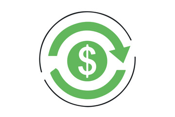 Obraz premium Dollar sign within a circular arrow icon representing financial exchange and currency