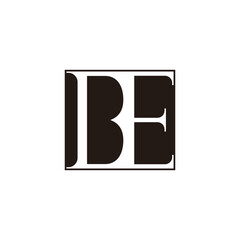 letter be black simple geometric negative space logo vector