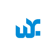 letter wy simple blue water abstract water fountain logo vector