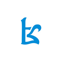 letter kt simple linked curves design logo vector