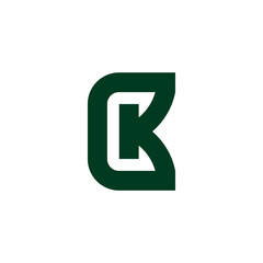 letter ck simple connect geometric logo vector