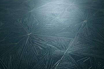 Frozen Geometric Abstraction: An abstract view captures a mesmerizing tapestry of naturally-formed ice crystals, creating an intricate geometric pattern across a frozen surface.