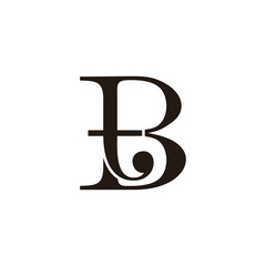 letter bt simple serif font elegant logo vector