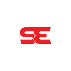 letter se simple linked run design logo vector