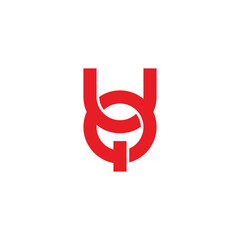 letter u power button simple geometric logo vector