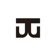letter tw simple geometric linked logo vector