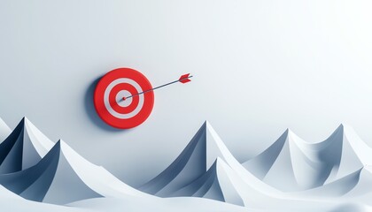 Target achievement in a minimalist landscape.