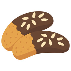 Toscabit Swedish almond paste tart flat color vector illustration template design