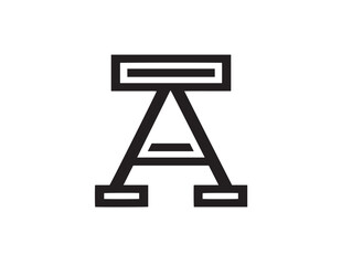 Elegant Greek Alphabet Icon in Clean Minimal Vector Line Illustration