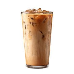 Iced coffee drink in clear glass with ice