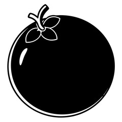 Blueberry silhouette on transparent background