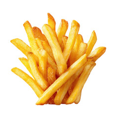 Golden-brown, crispy french fries in a cluster