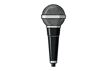 Classic microphone with handle isolated on Transparent Background