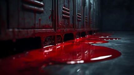ロッカールームから漏れ出る鮮血、ホラー、ハロウィン