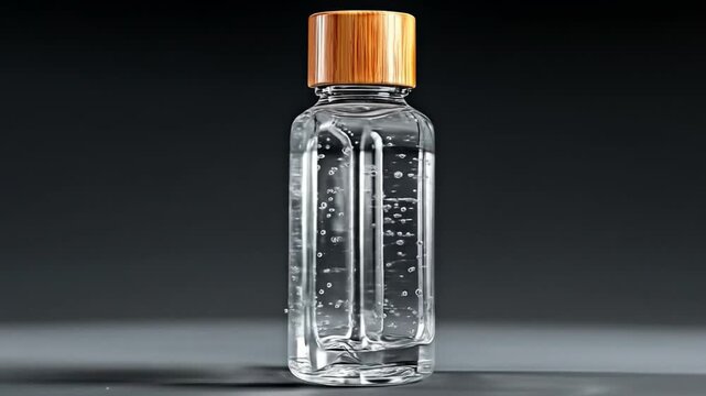 Clear hand sanitizer bottle