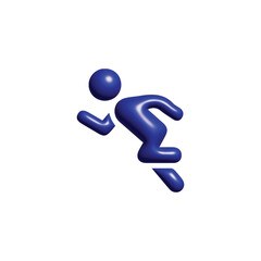 Dynamic Runner Icon A Modern Blue Symbol for Speed, Agility, and Movement Against White Background