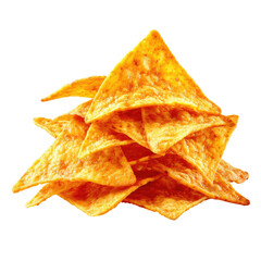 Pile of triangular, seasoned tortilla chips