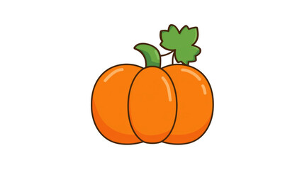 Orange pumpkin with leaf embodies harvest spirit, created AI, PNG