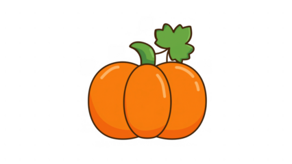 Orange pumpkin with leaf embodies harvest spirit, created AI, PNG