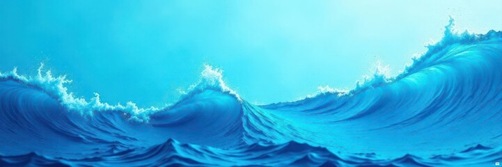 Obraz premium Abstract blue ocean wave texture, vibrant turquoise swirls, aqua, depth