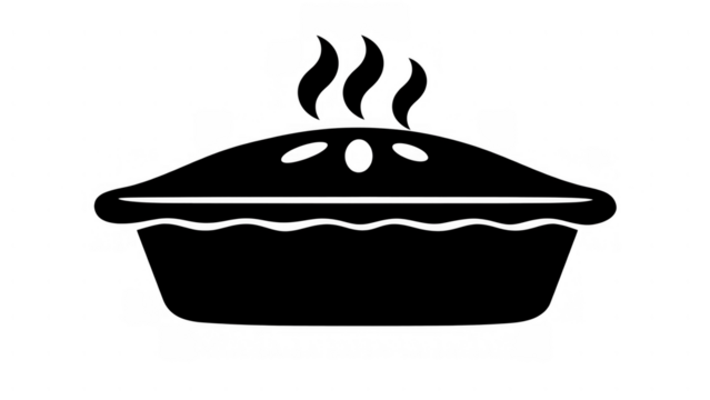 Fresh, steaming delicious pie from the oven, created AI, PNG