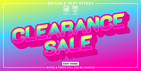 Editable graphic text effect clearance sale style