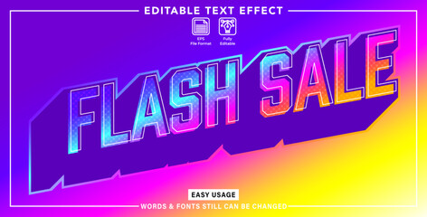 Editable graphic text effect flash sale style