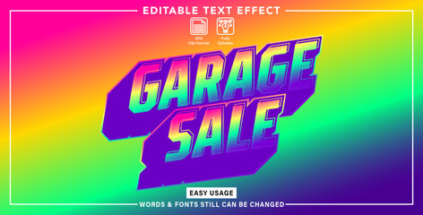 Editable graphic text garage sale style