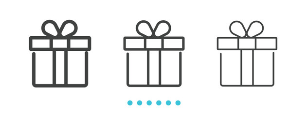  Outline Gift Box icon. Thin line icon vector