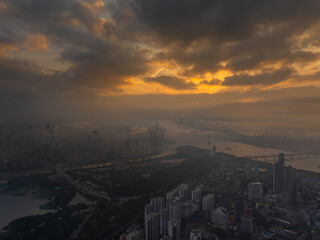 Wuhan Summer City Skyline Sunrise Scenery