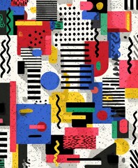 Geometric Harmony: a vibrant and dynamic composition showcasing the beauty of abstract shapes and colors, creating a visually captivating experience. 