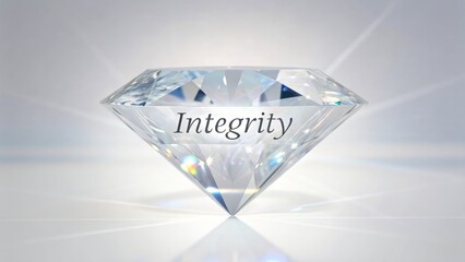 value-driven-business A diamond with the word "Integrity" engraved, symbolizing value and virtue.