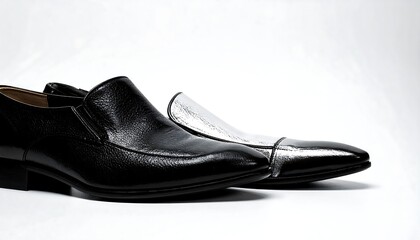 Classic leather slip-ons, black and silver