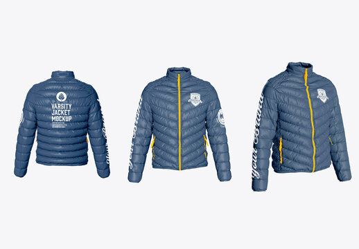 Puffer Varsity Jacket Mockup