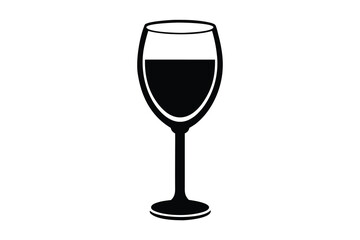 wine glass icon silhouette vector illustration