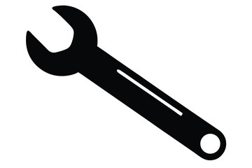 wrench icon silhouette vector illustration