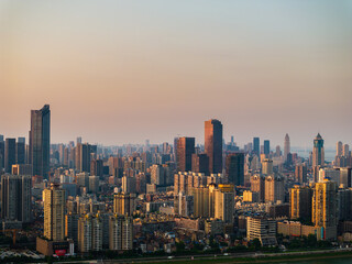 Wuhan Summer City Skyline Sunrise Scenery