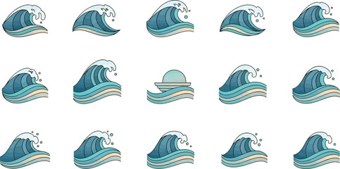 Ocean Waves Icon Set