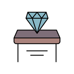 Diamond Gemstone Lineal Color Icon: Jewelry and Luxury