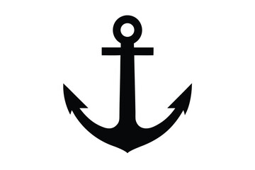 anchor icon silhouette vector illustration