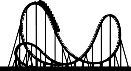 roller coaster silhouette vector illustration