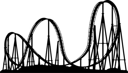 roller coaster silhouette vector illustration