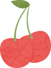 red cherries vector illustration with felt texture