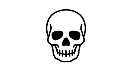 Flat vector icon of a skull representing Halloween  