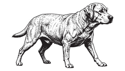 Labrador Retriever engraving vector style