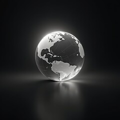 Metallic Globe on Dark Background