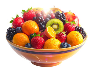 Leuchtende Obstschale mit Surrealem Energie-Effekt