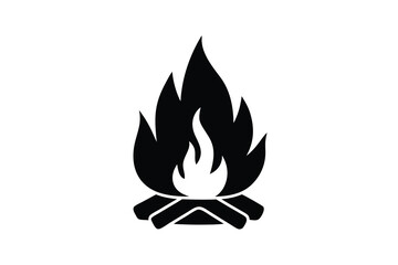campfire icon silhouette vector illustration